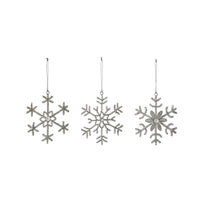 Beaded Snowflake Ornaments (Set of 3)