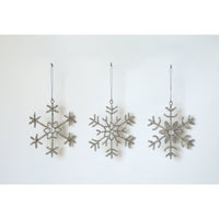 Beaded Snowflake Ornaments (Set of 3)