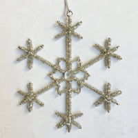 Beaded Snowflake Ornaments (Set of 3)