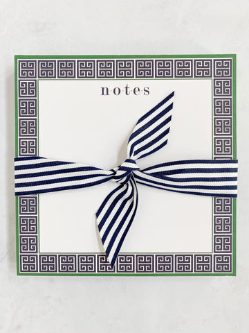 Navy Greek Key Slab Notepad