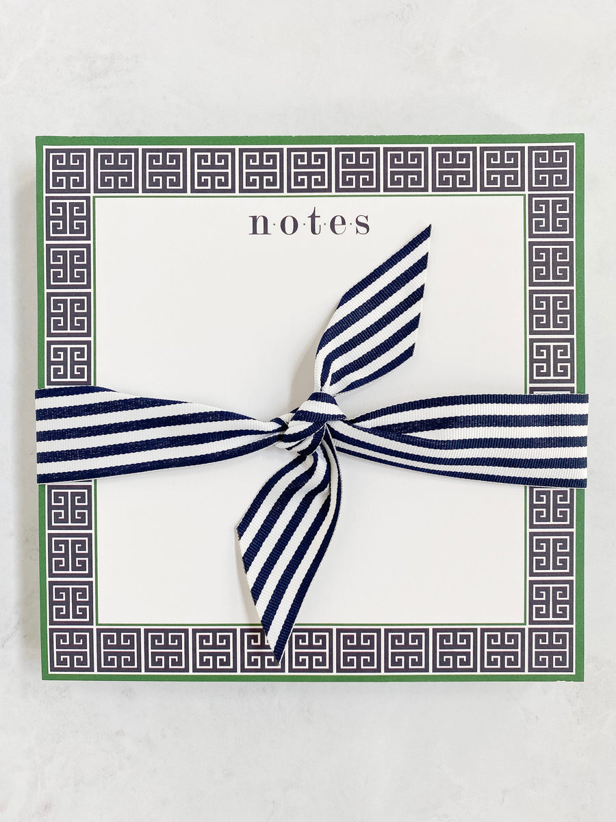 Navy Greek Key Slab Notepad