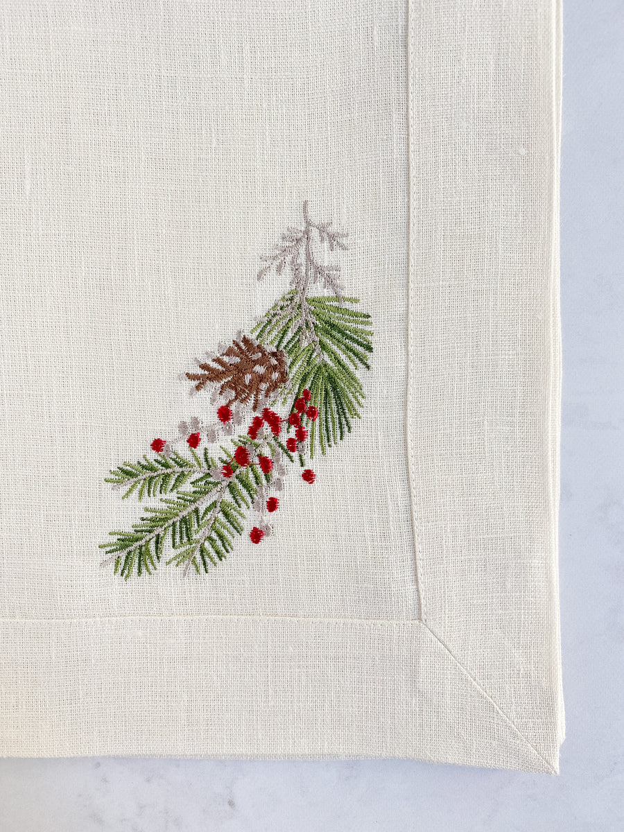 Holiday Sprig Linen Napkin (Set of 4)