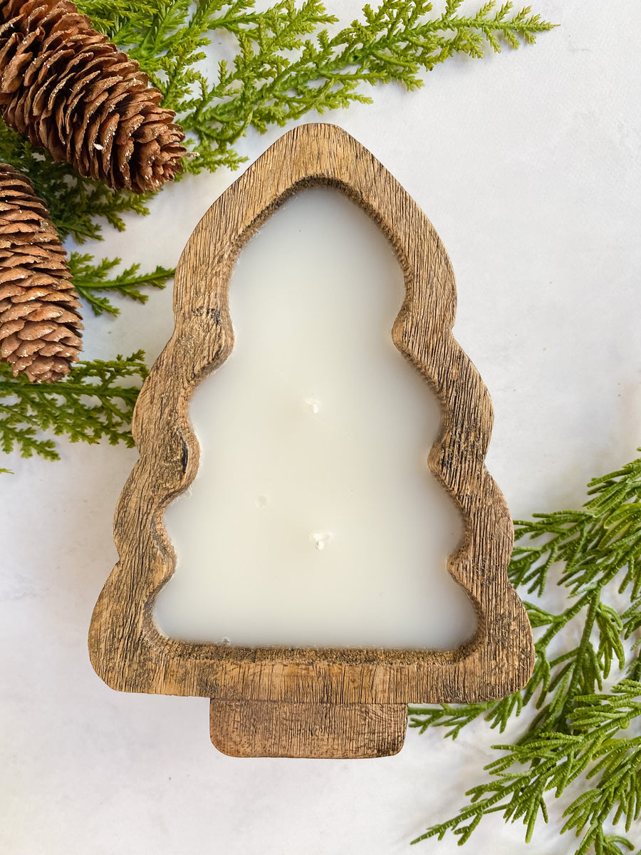 Noble Fir Tree Dough Bowl Candle