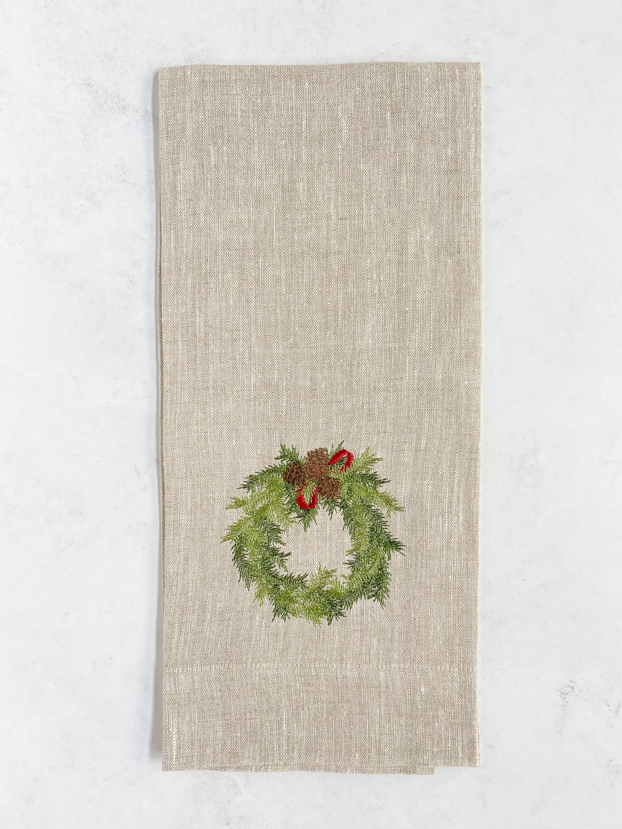 Juniper Wreath Tea Towel