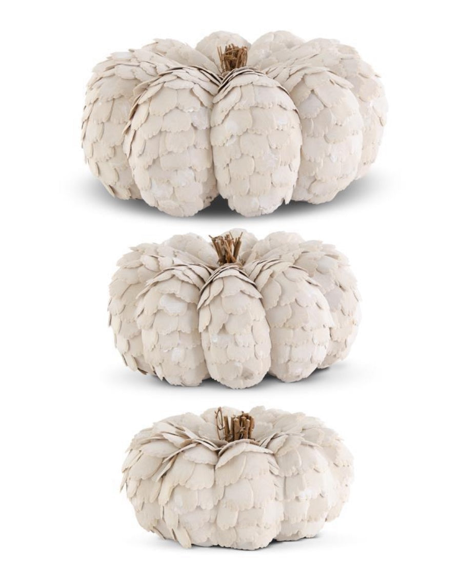 White Scalloped Pumpkins