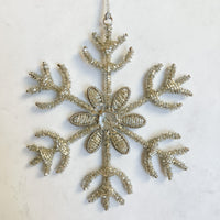 Beaded Snowflake Ornaments (Set of 3)