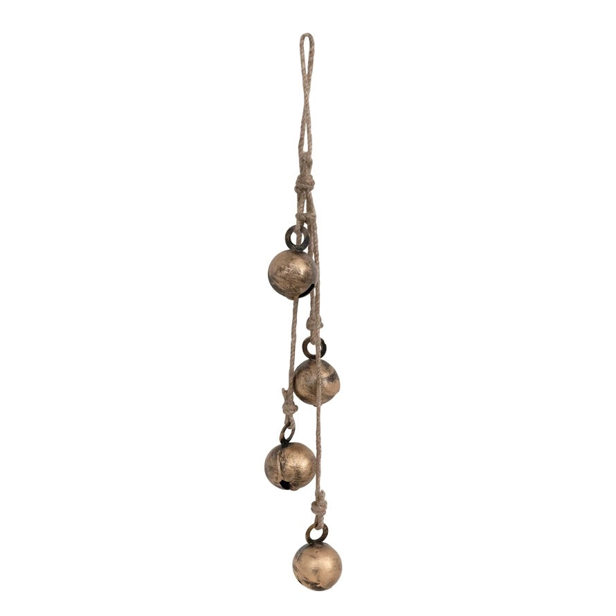 Hanging Antique Brass Jingle Bells