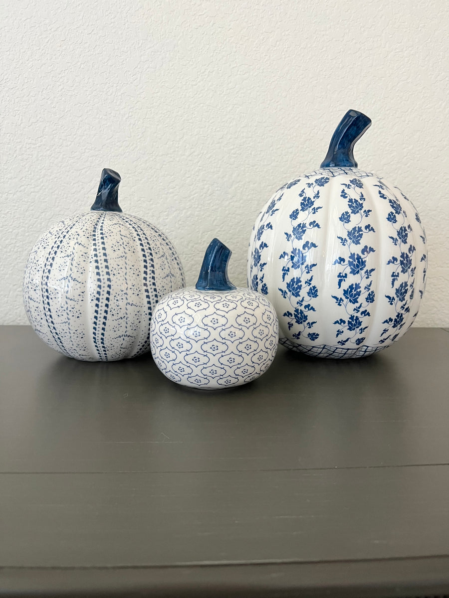 Blue & White Porcelain Pumpkins