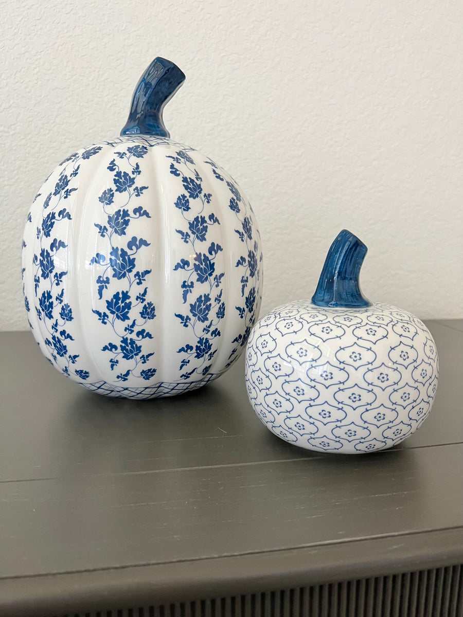 Blue & White Porcelain Pumpkins